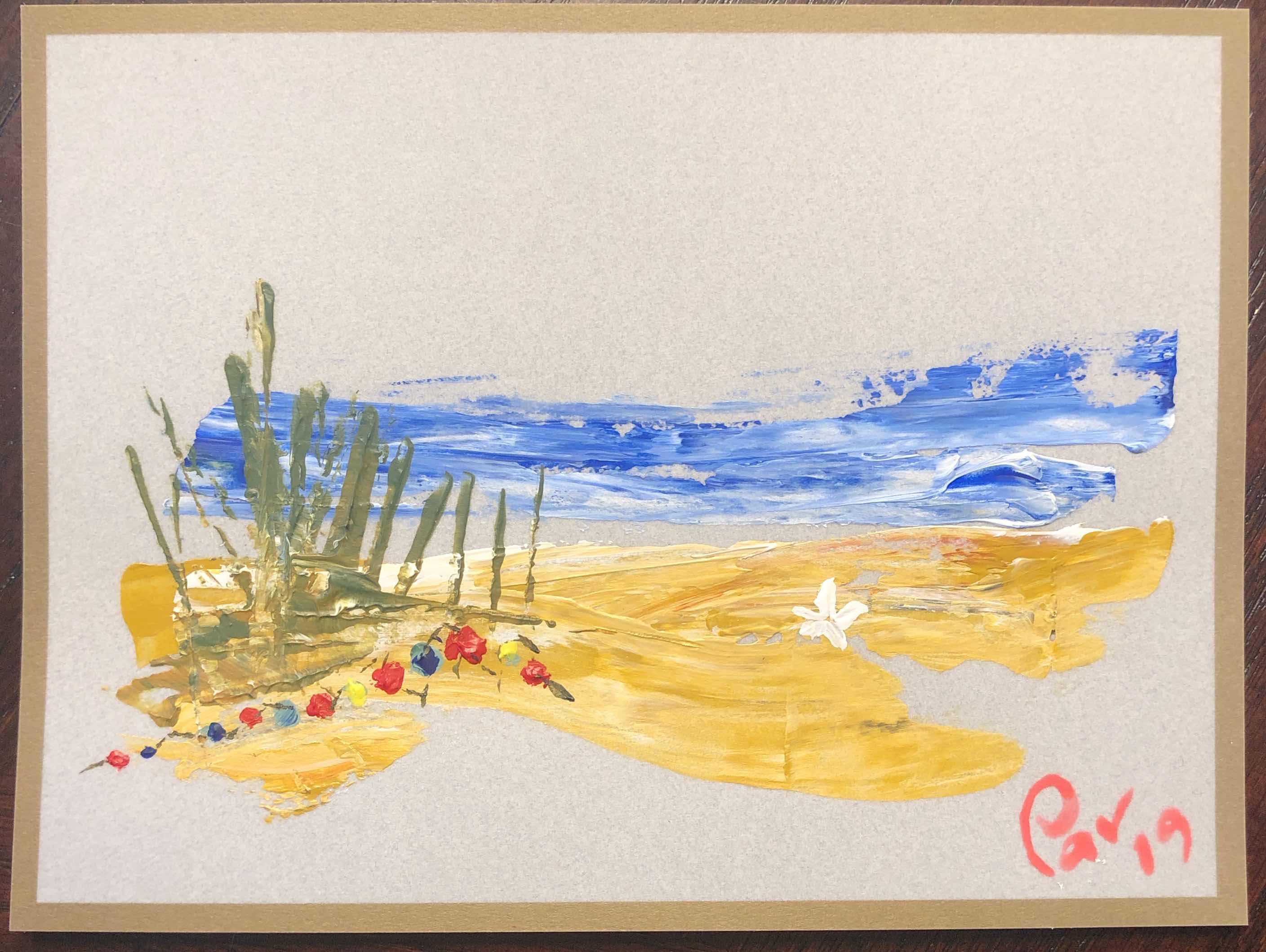 Holiday greeting card painting