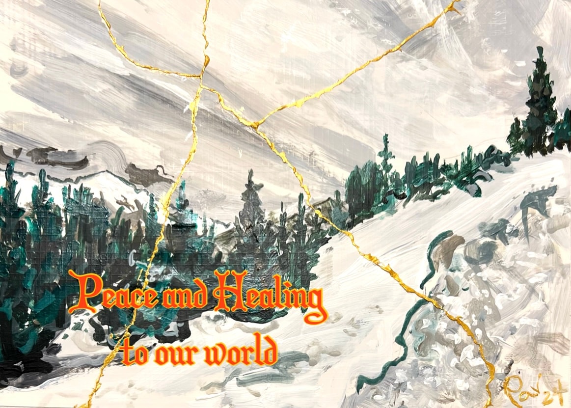 Holiday greeting card painting