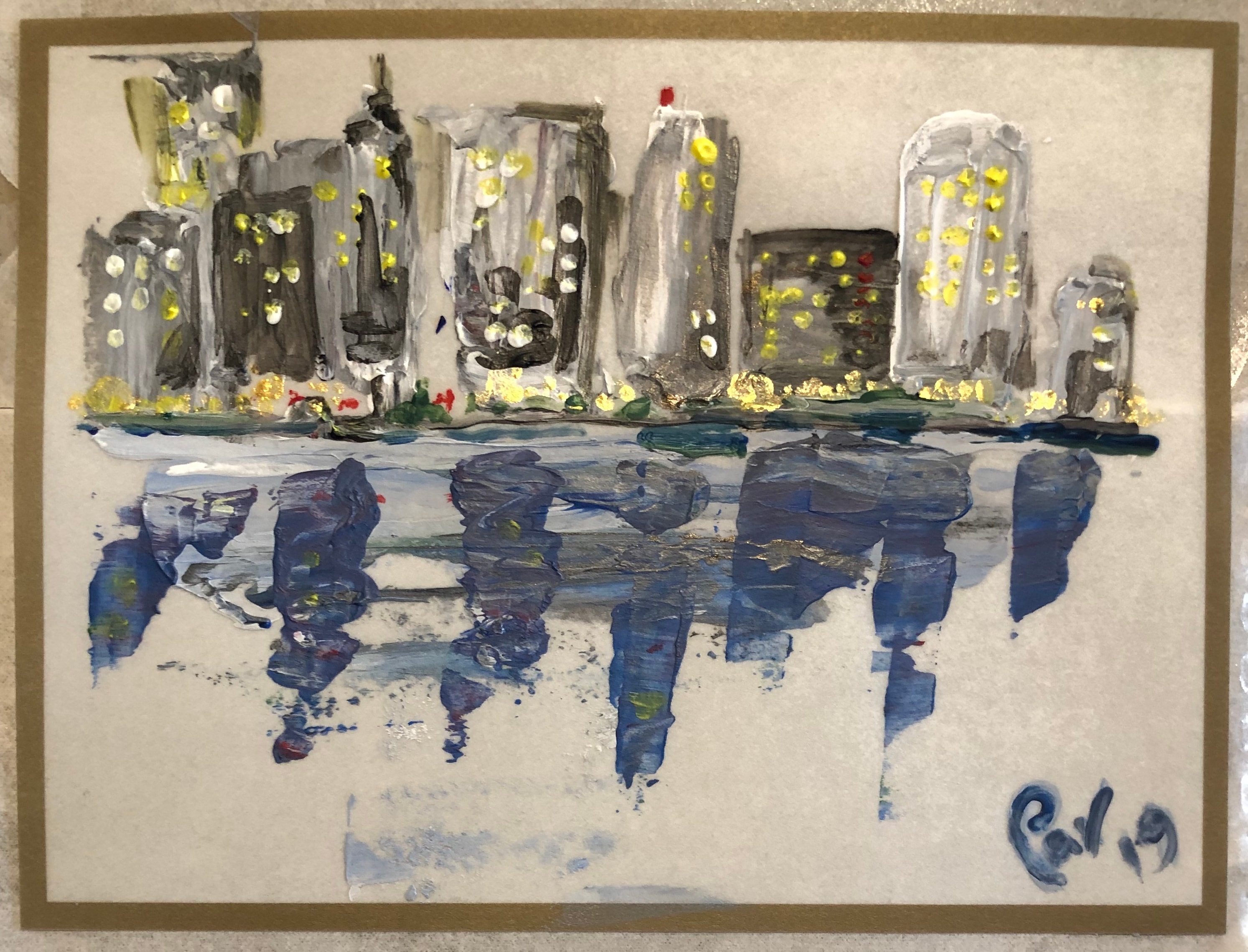 Holiday greeting card painting
